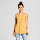 Women's Crochet Fringe Knit Tank - Knox Rose Yellow