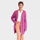 Women's Marled Open-front Cardigan - Knox Rose Raspberry