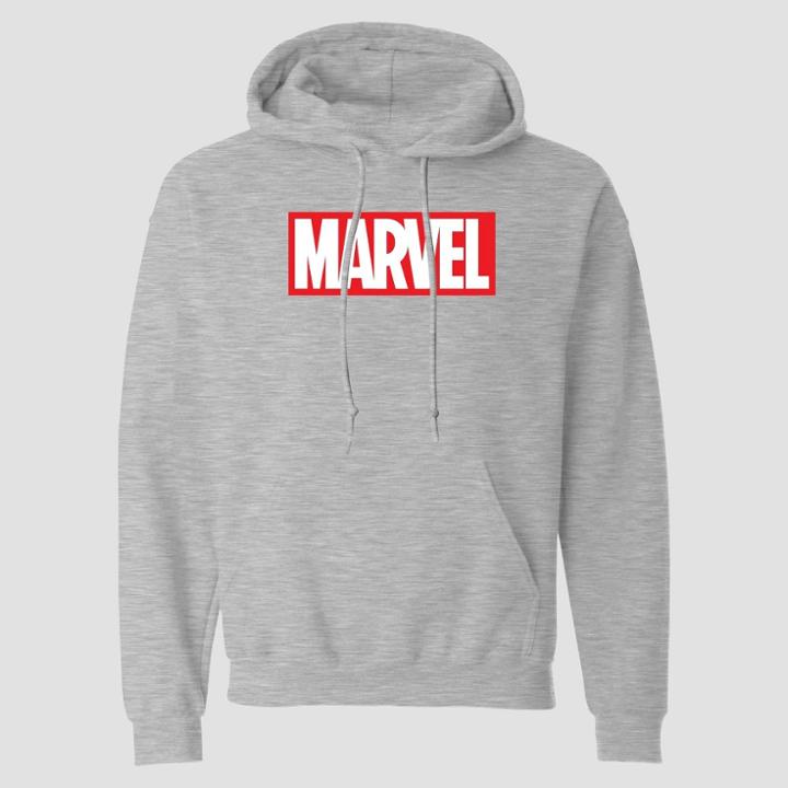 Men's Disney Marvel Logo Character Hoodie - Gray