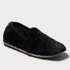 Women's Dluxe By Dearfoams Helen Chenille Loafer Slippers - Black Xl(11), Size: