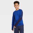 Boys' Long Sleeve Colorblock Soft Gym T-shirt - All In Motion Blue