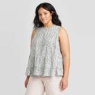 Women's Plus Size Floral Print Crewneck Tiered Cropped Tank Top - Universal Thread Mint 1x, Women's, Size: 1xl,