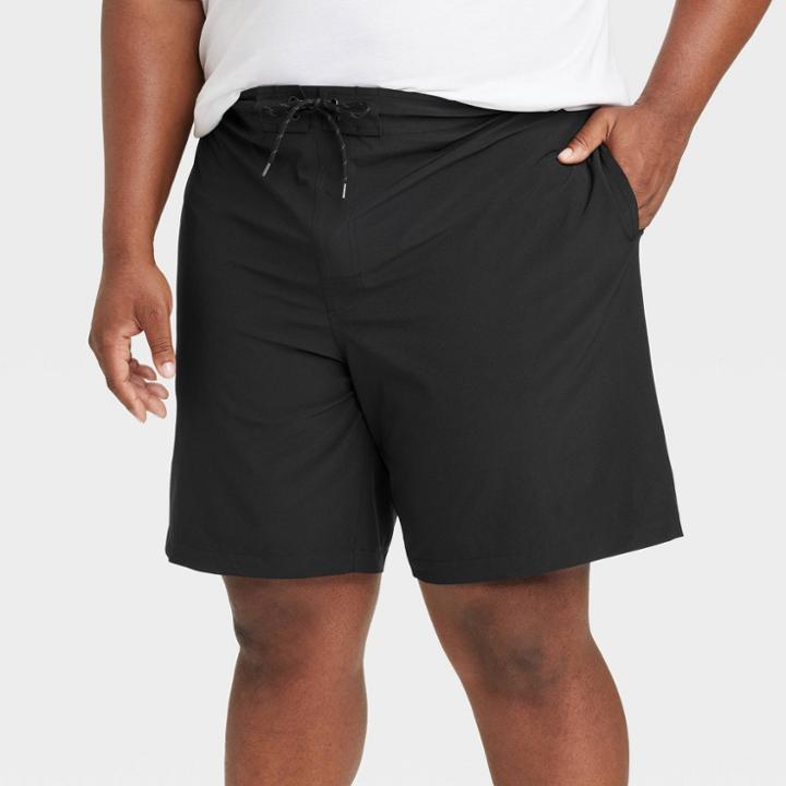 Men's Big & Tall 9 E-board Swim Shorts - Goodfellow & Co Black