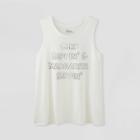 Doe. Women's Plus Size Chip Dippin & Maragrita Sippin Graphic Tank Top - Ivory 1x, Women's, Size: