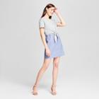 Women's French Terry Dress With Poplin Detail - Vanity Room Gray