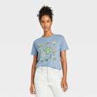 Fifth Sun Women's Cactus Grid Short Sleeve Graphic T-shirt - Blue