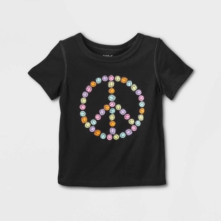 Toddler Adaptive Short Sleeve Graphic T-shirt - Cat & Jack Black