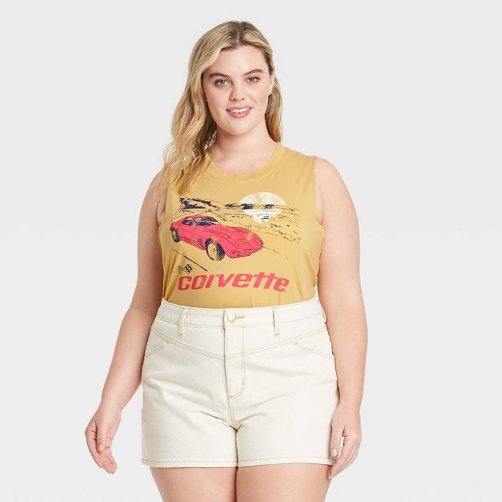 Women's Plus Size Corvette Muscle Graphic Tank Top -