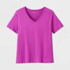 Women's Plus Size Short Sleeve V-neck Essential T-shirt - Ava & Viv Violet 1x, Women's, Size: