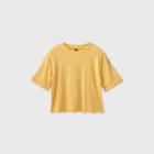 Women's Rolled Cuff Short Sleeve Boxy T-shirt - Wild Fable Yellow