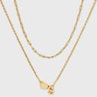 14k Gold Dipped 's' Initial With Heart Chain Necklace - A New Day Gold