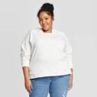 Women's Plus Size Long Sleeve Fleece Hoodie Sweatshirt - Universal Thread Cream 2x, Women's, Size: