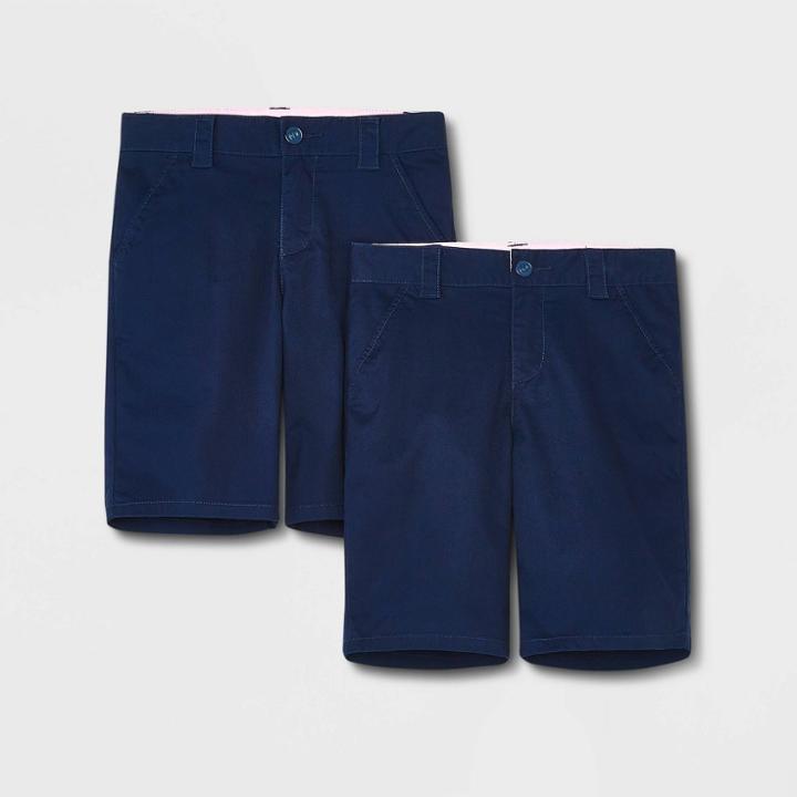 Girls' 2pk Uniform Chino Shorts - Cat & Jack Blue