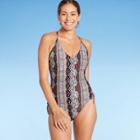 Women's Side-cinch Medium Coverage One Piece Swimsuit - Kona Sol Animal Print