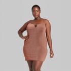 Women's Plus Size Sleeveless Open Back Woven Bodycon Dress - Wild Fable Brown
