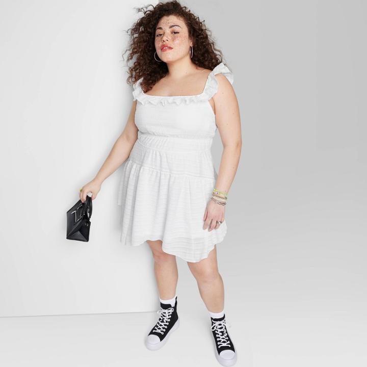 Women's Ruffle Tiered Dress - Wild Fable White
