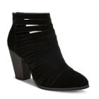 Women's Jordache Strappy Suede Block Heel Booties - Mossimo Supply Co. Black