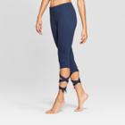 Women's Comfort Side Tie Mid - Rise Capri Leggings - Joylab Navy (blue)