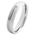 Men's Crucible 0.02 Ct. T.w. Round-cut Diamond Stud Bezel Set Ring In Titanium (h-i-si2)), Size: