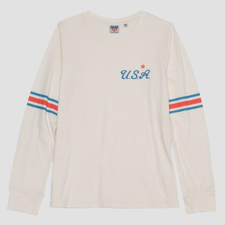 Junk Food Women's U.s.a. Long Sleeve T-shirt - Cream
