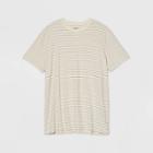 Men's Striped Big & Tall Athletic Fit Short Sleeve Novelty Crew Neck T-shirt - Goodfellow & Co Cream 2xb,