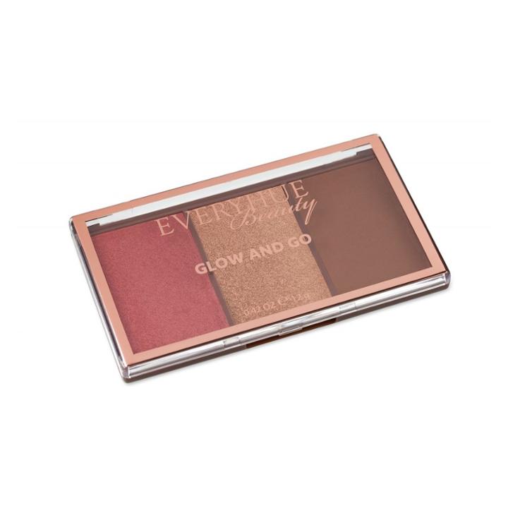 Everyhue Beauty Everyhue Glow And Go Pressed Powder Trio Illuminating Deep Gingersnap - 0.42oz, Deep-gingersnap