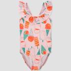 Toddler Girls' Popsicle Ruffle Sleeve One Piece Swimsuit - Just One You Made By Carter's Pink