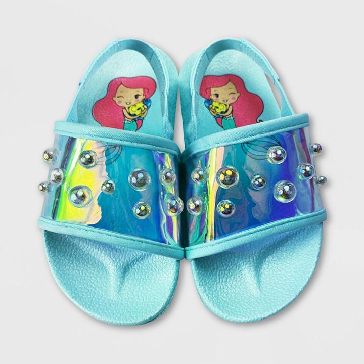 Girls' Disney The Little Mermaid Slide Sandals - Pink 5-6 - Disney