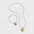 Toddler Girls' Heart Beaded Bracelet And Necklace Set - Cat & Jack Gold