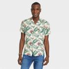 Men's Printed Standard Fit Short Sleeve Button-down Shirt - Goodfellow & Co Forrest Green/tree