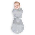 Swaddledesigns Omni Swaddle Wrap & Arms Up Sleeves & Mitten Cuffs - Heathered Gray With Stripe Trim