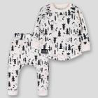 Lamaze Baby Organic Cotton 3pc Trees Thermal Loungewear Set - Off-white