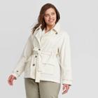 Women's Plus Size Long Sleeve Blazer Utility Jacket - Ava & Viv Cream X, Women's, Ivory