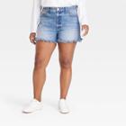 Women's High-rise Curvy Midi Jean Shorts - Universal Thread Medium Wash 17,