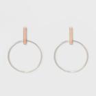 Target Drop Post Rose Gold & Silver Plated Round Frontal Earrings - A New Day Rose Gold/silver