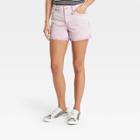Women's High-rise Midi Jean Shorts - Universal Thread Acid Wash Purple