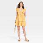Women's Flutter Short Sleeve Dress - Knox Rose Yellow
