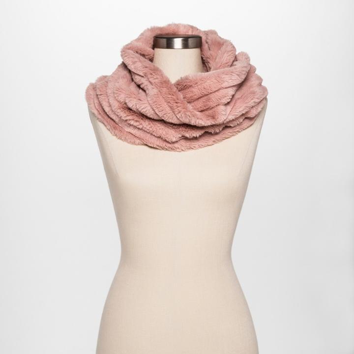 Estee & Lilly Women's Ribbed Faux Fur Snood Scarf - Estee &