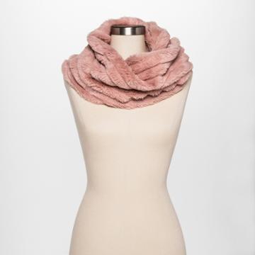 Estee & Lilly Women's Ribbed Faux Fur Snood Scarf - Estee &
