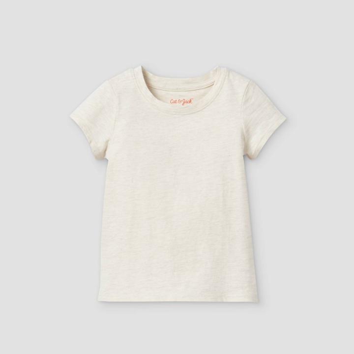 Toddler Girls' Solid Short Sleeve T-shirt - Cat & Jack Cream