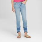 Plus Size Girls' Cropped Bottom Jeans - Art Class Light Denim
