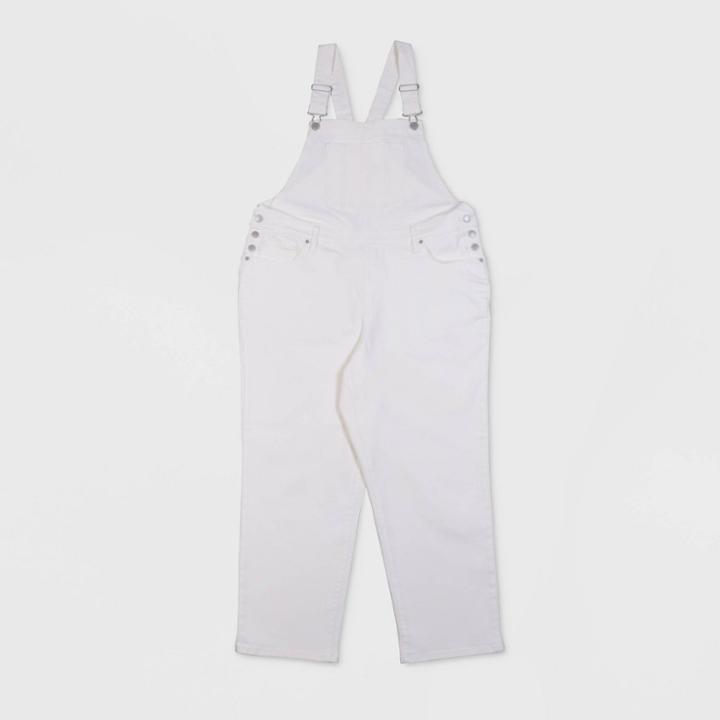Women's Plus Size Denim Overalls - Universal Thread White