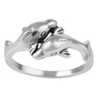 Women's Journee Collection Double Dolphin Ring In Sterling Silver -