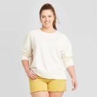 Women's Plus Size Crewneck Sweatshirt - Universal Thread Cream 1x, Women's, Size: