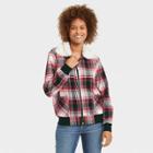 Women's Zip-front Sherpa Jacket - Knox Rose Red Plaid