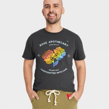 Pride Adult Schitt's Creek Rose Apothecary Short Sleeve T-shirt - Charcoal Gray