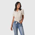 United By Blue Women's Short Sleeve Tied Field Guide Shirt - Off-white