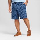 Men's Big & Tall 10.5 Floral Linden Flat Front Shorts - Goodfellow & Co Blue Floral 60, Xavier Navy