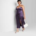 Women's Plus Size Satin Slip Dress - Wild Fable Dark Purple
