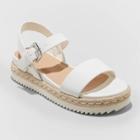 Women's Rianne Espadrille Ankle Strap Sandals - A New Day White 6,5, Women's,